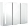 vidaXL Bathroom Cabinet | Shining White | MDF with melamine finish, glass mirror