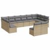 vidaXL 12 Piece Garden Sofa Set with Cushions Beige Poly Rattan