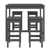 vidaXL 5 Piece Garden Bar Set Grey Solid Wood Pine