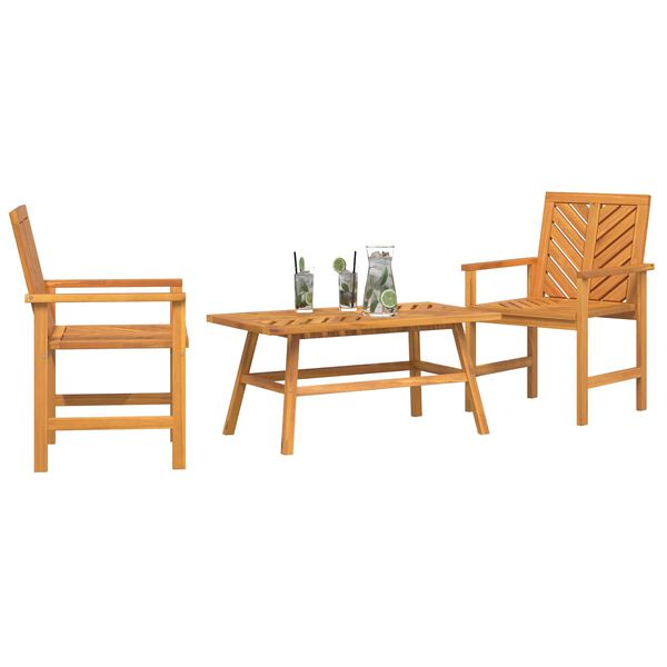 vidaXL Garden Lounge Set 3 pcs Brown Solid Acacia Wood