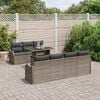 vidaXL Garden Sofa Set with Cushion 8 pcs Grey Poly rattan