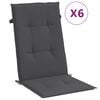 vidaXL Highback Chair Cushions 6 pcs Melange Anthracite 120x50x4 cm Fabric