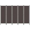 vidaXL 6-Panel Room Divider Brown 300x180 cm