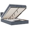 vidaXL Ottoman Bed with Mattress & LEDs Dark Grey Queen Velvet