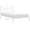 vidaXL Metal Bed Frame without Mattress with Headboard White 107x203cm
