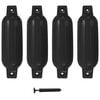 vidaXL Boat bumpers Black 41 x 11.5 cm PVC