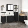 vidaXL Bathroom Furniture Set with Shelf 5 pcs Black Engineered wood