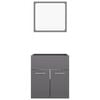 vidaXL 2 Piece Bathroom Furniture Set High Gloss Grey Engineered Wood