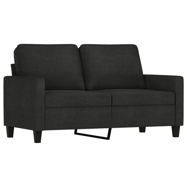 vidaXL 4 Piece Sofa Set with Cushions Black Fabric