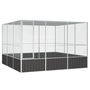 vidaXL Bird Cage Anthracite 302.5x324.5x211.5 cm Galvanised Steel