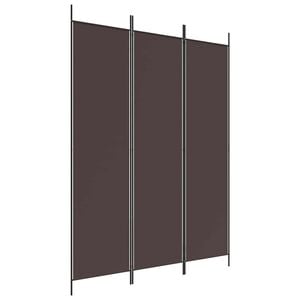 vidaXL 3-Panel Room Divider Brown 150x200 cm Fabric