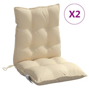 vidaXL Lowback Chair Cushions 2 pcs Beige Oxford Fabric