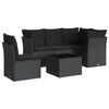 vidaXL 6 Piece Garden Sofa Set with Cushions Black Poly Rattan