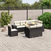 vidaXL 9 Piece Garden Sofa Set with Cushions Black Poly Rattan