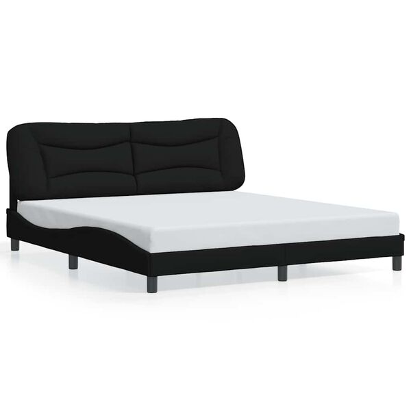 vidaXL Bed Frame without Mattress "Hvar" Black 180x200 cm King Fabric