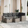 vidaXL 7 Piece Garden Sofa Set with Cushions Grey Poly Rattan