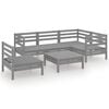 vidaXL 6 Piece Garden Lounge Set Solid Pinewood Grey