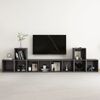 vidaXL 5 Piece TV Cabinet Set High Gloss Grey Engineered Wood