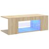 vidaXL TV Cabinet with LED Lights Sonoma Oak 90x39x30 cm