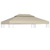 vidaXL Gazebo Canopy | Beige | Polyester | 3x4m | Durable | Gazebo Canopy