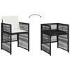 vidaXL 11 Piece Garden Dining Set with Cushions Black Poly Rattan