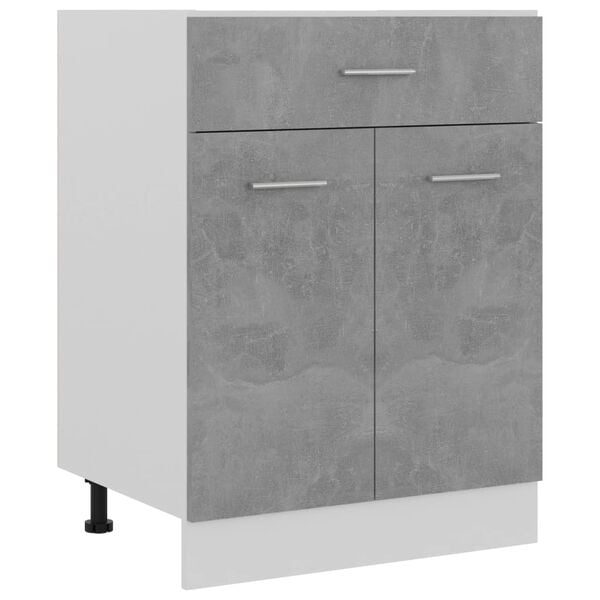 vidaXL Drawer Bottom Cabinet Concrete Grey 60x46x81.5 cm Engineered Wood