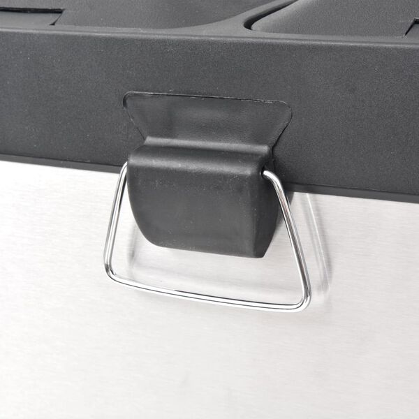 vidaXL Recycling Pedal Bin Garbage Trash Bin Stainless Steel 36 L