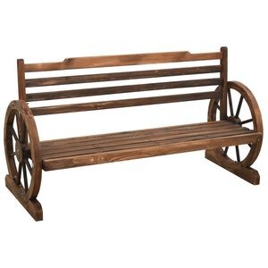 vidaXL Wooden Bench | Brown | Solid firwood | Large | Durable | Garden Bench
