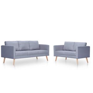 vidaXL Sofa Set 2-Seater and 3-Seater Fabric Light Grey