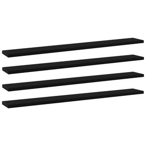 vidaXL Bookshelf Boards 4 pcs Black 80x10x1,5 cm Engineered Wood