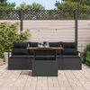 vidaXL Garden Sofa Set with Storage 5 pcs Black Poly rattan
