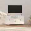 vidaXL 3 Piece TV Cabinet Set High Gloss White Engineered Wood