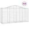 vidaXL Arched Gabion Baskets 20 pcs 200x50x100/120 cm Galvanised Iron