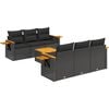vidaXL Patio Sofa Set 6-Seaters Black