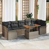 vidaXL Garden Sofa Set with Storage 8 pcs Grey Poly rattan