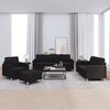 vidaXL 4 Piece Sofa Set with Cushions Black Fabric