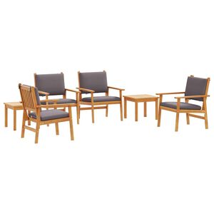 vidaXL Garden Sofa Set 6 pcs 6-Seater Brown Solid Acacia Wood