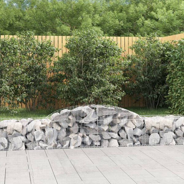 vidaXL Arched Gabion Baskets 4 pcs 300x50x40/60 cm Galvanised Iron