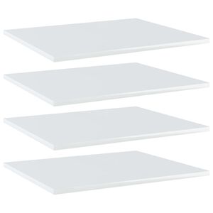 vidaXL Bookshelf Boards 4 pcs High Gloss White 60x50x1,5 cm Engineered Wood