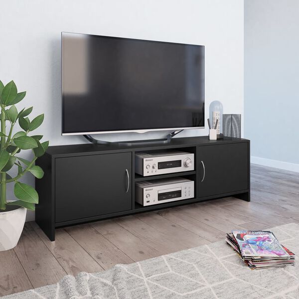 vidaXL TV Cabinet Black 120x30x37.5 cm Engineered Wood