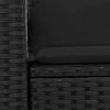 vidaXL Garden Sofa with Cushions 2-Seater Black Poly Rattan