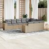 vidaXL 10 Piece Garden Sofa Set with Cushions Beige Poly Rattan
