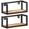 vidaXL Wall Shelves 2 pcs 40 cm Rough Mango Wood