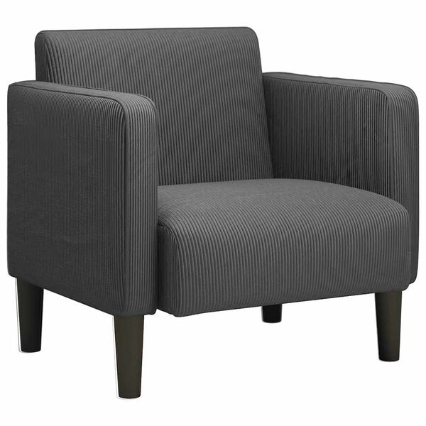 vidaXL Sofa Chair with Armrests Dark Grey 54 cm Corduroy Fabric