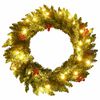 vidaXL Artificial Christmas Trees 2 pcs with Wreath, Garland and LEDs
