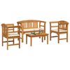 vidaXL Garden Rose Lounge Set with Cushion 4 pcs Solid Acacia Wood