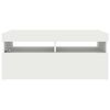 vidaXL TV Cabinet with LED Lights White 90x35x40 cm