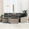 vidaXL Garden Sofa Set 7 pcs Grey Poly rattan and powder-coated steel