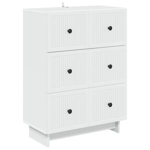 vidaXL Drawer Cabinet White 66 x 34.5 x 90 cm Engineered Wood
