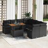 vidaXL Garden Sofa Set with Storage 9 pcs Black Poly rattan
